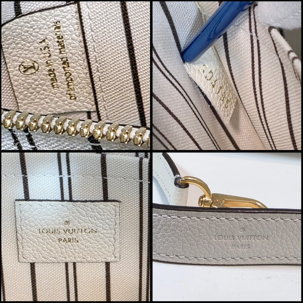 Louis Vuitton Montaigne MM Monogram Empreinte White Leather Satchel Shoulder Bag